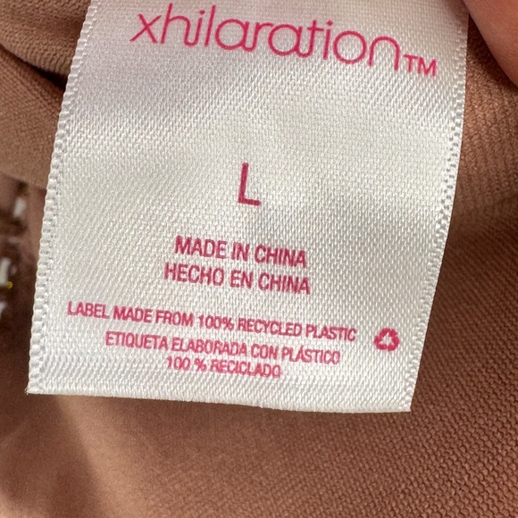 Xhilaration Juniors Beige Brown Bikini Crochet Swim Triangle Top Large 8 10 NEW - Picture 11 of 11